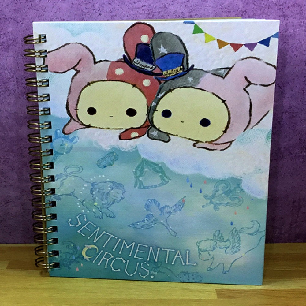 NY93001-San-X Sentimental Circus Shappo & Spica Large Spiral Notebook-Blue